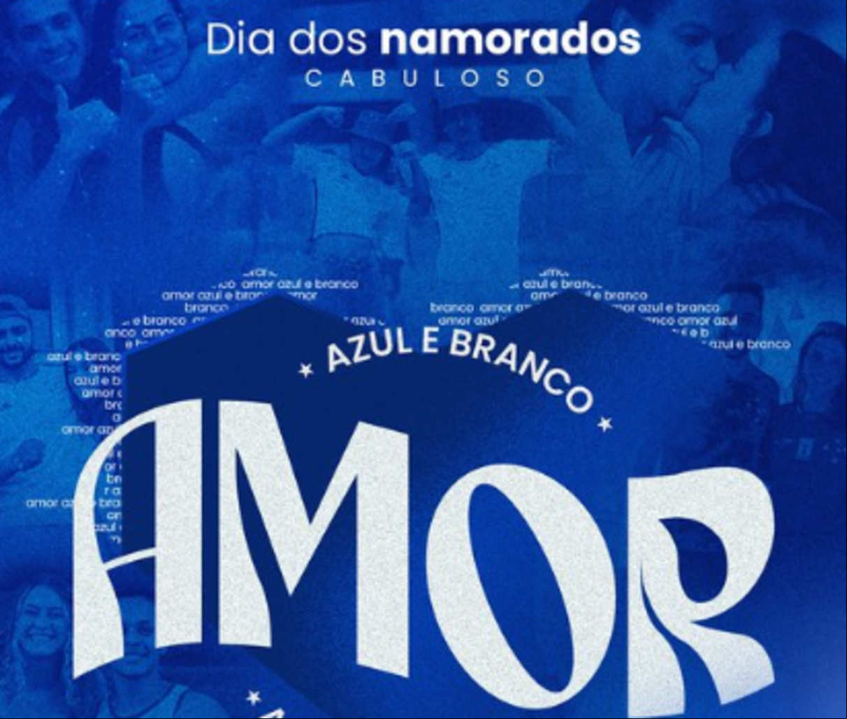 Cruzeiro postou montagem com fotos de casais de namorados vestidos com a camisa do clube
