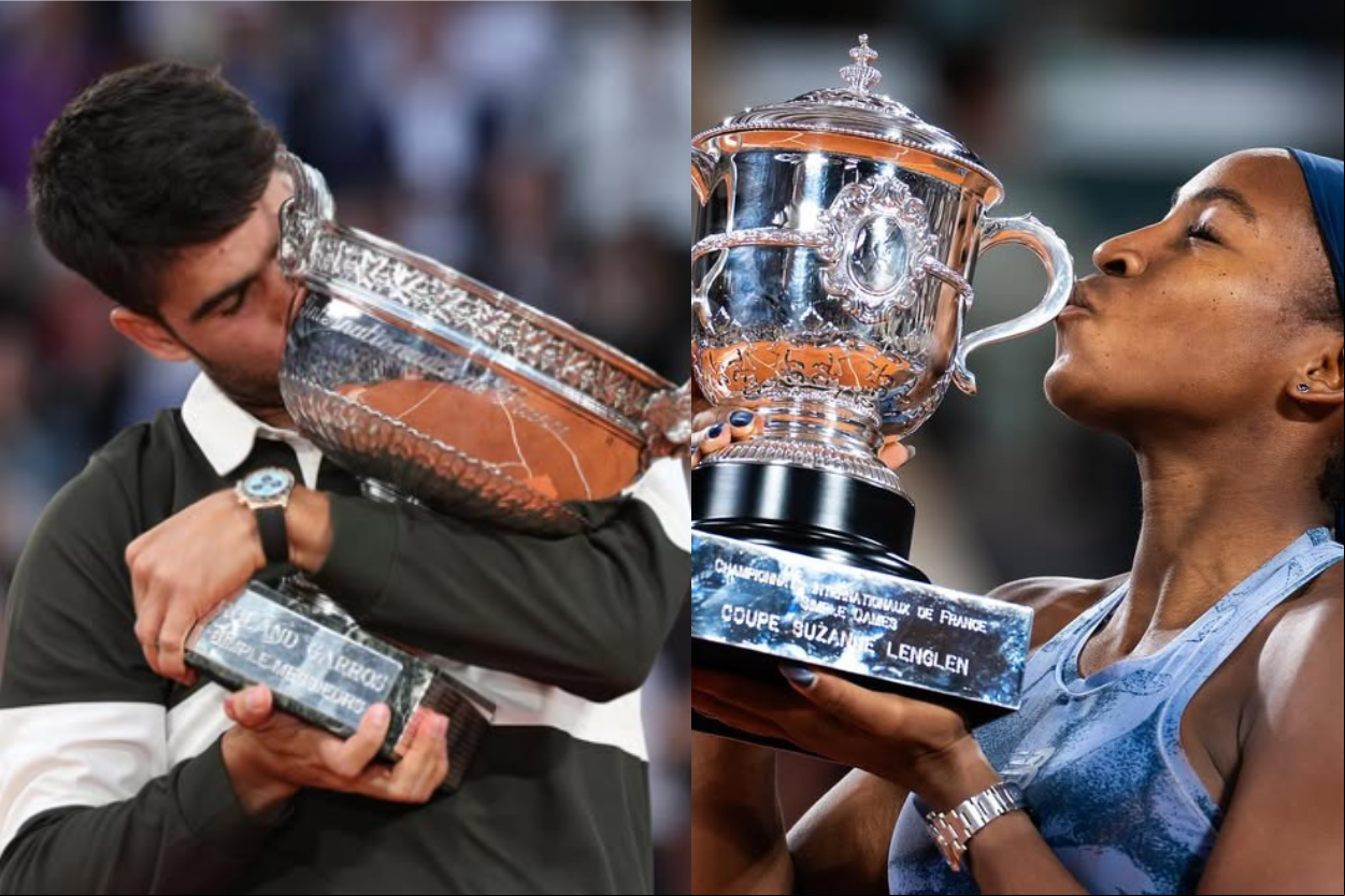 Carlos Alcaraz e Coco Gauff venceram em Roland Garros